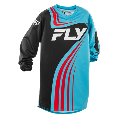 Youth F-16 Jersey - Cyan/Black/Red