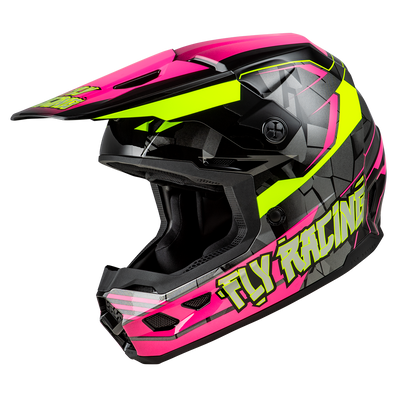 Youth Kinetic Scorched Helmet - Neon Pink/Hi-Vis/Black